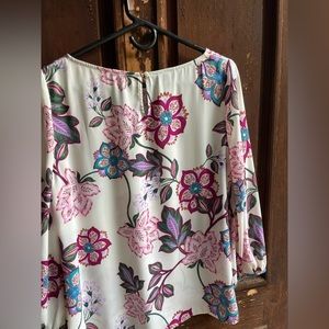 Talbots floral long sleeve blouse